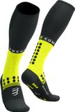 Compressport Full Socks Winter Run - Compressiesokken Unisex Zwart/Veilig Geel 42-44