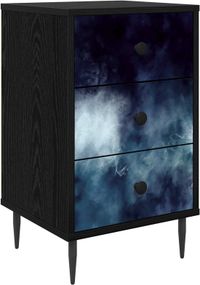 vidaXL Nachtkastje RAALTE Zwart eiken 36 x 33 x 61 cm