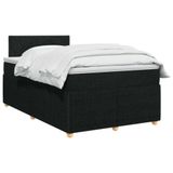 vidaXL Boxspringbed met matras met hoofdeinde Zwart 120 x 190 cm Stof