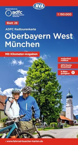 BVA ADFC Radtourenkarte Oberbayern West München 1:150.000