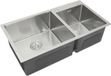 MonsterShop KuKoo RVS dubbele vierkante spoelbak - satijn - 82x45x22cm - met afvoer
