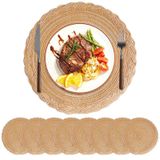 Icecat Ensemble de 8 sets de table ronds lavables avec design bohème