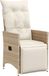 vidaXL Fauteuil de jardin réglable avec coussins en polyrotin beige
