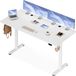Bureau électrique réglable, 180 cm de large, blanc