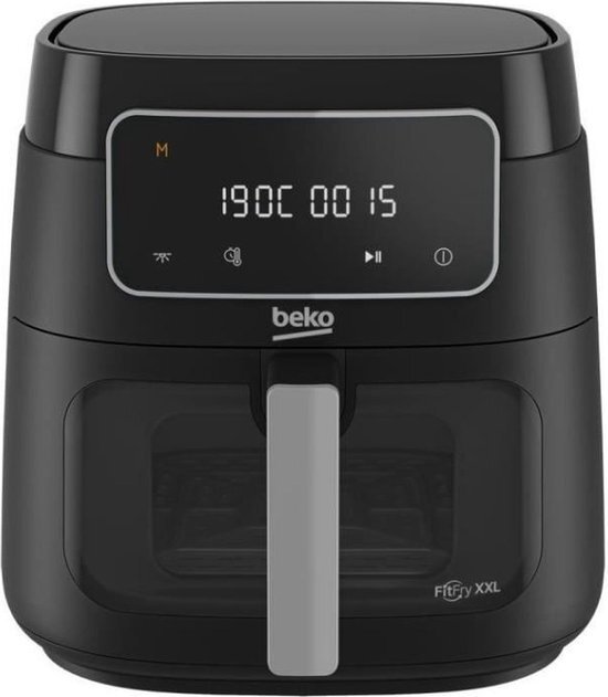 Multifunctionele heteluchtfriteuse - BEKO - FRL3374B - 1900 W - 7,6 L voor 2 kg friet - LCD touchscreen - Zwart