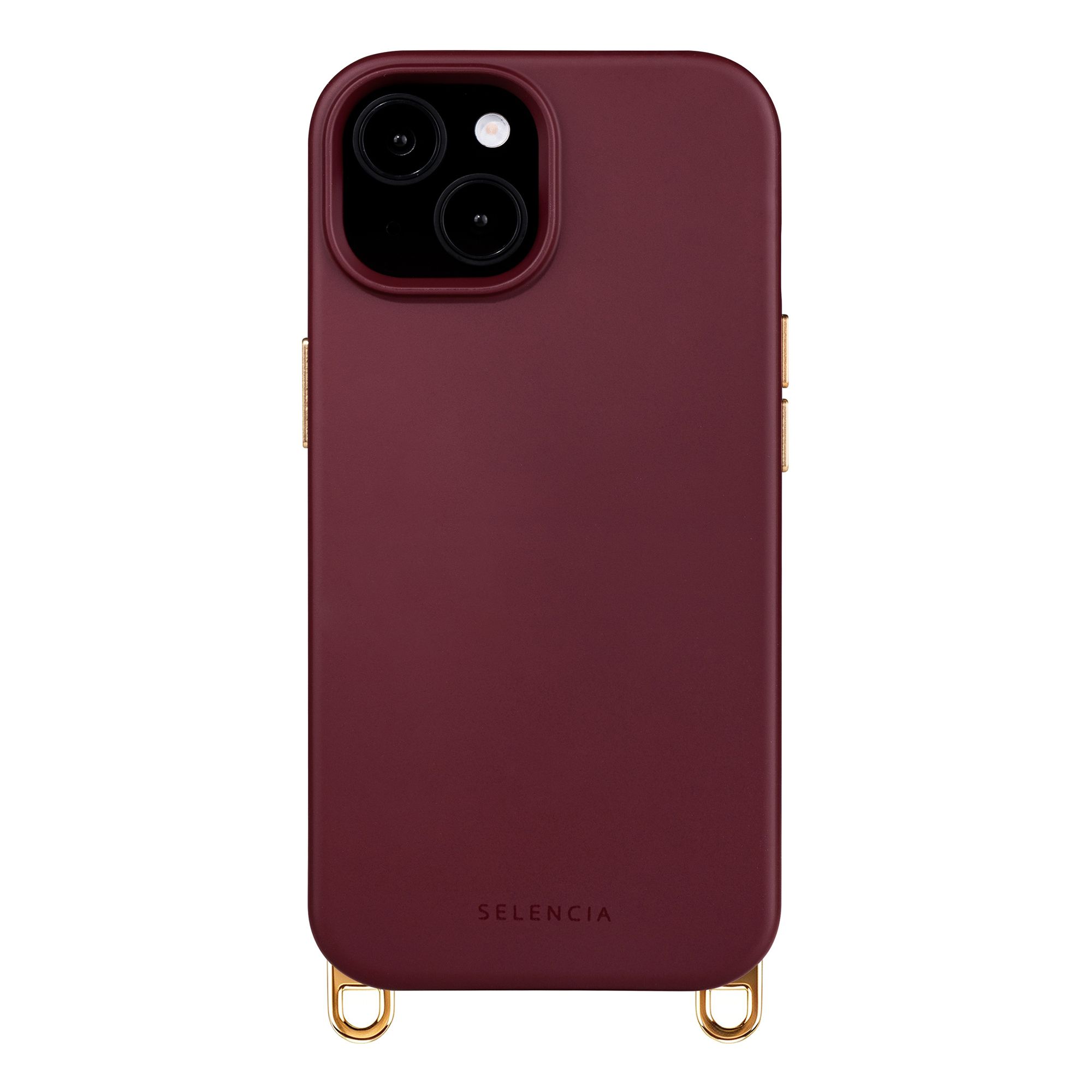 Selencia Rivièra MagSafe Backcover met afneembare haakjes Apple iPhone 15 - Bold Burgundy