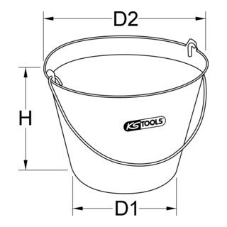 KS Tools massief rubberen emmer - 12 liter - zeer elastisch