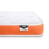 JAY-BE Schuimvrije verenkernmatras voor kinderen, stalen veer, wit/oranje, 190 x 90 x 16 cm