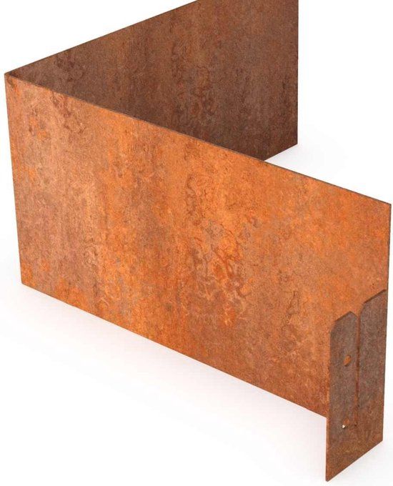 Merkloos Geroba Afboording Cortenedge Cortenstaal buitenhoek 30x30cm 29cm hoog zonder rand