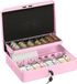 Relaxdays geldkistje met slot - roze