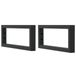 Supports muraux pour lavabo 2 pièces rectangulaires acier noir