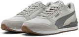 PUMA ST Runner v4 SD Unisex Lage Sneakers - Leer - Rubber - Vetersluiting - Maat 44 - Cool Light Gray-Slate Sky-Gray Echo-PUMA White-Gum