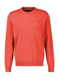 LERROS Gebreide herentrui van katoen met ronde hals , Maat: L , Kleur: VIVID RED , 100% katoen