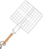Merkloos grille de barbecue - 2x - carré - avec poignée - serrable - 40 cm - accessoires de barbecue