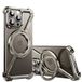 OATSBASF Minimalistisch telefoonhoesje, compatibel met iPhone 15 Pro 6,1 inch, 360 ° rotatie standaard, aluminium metalen frameloze ontwerp bumper Z-hoes, beschermende schokbestendige behuizing