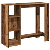 VidaXL Table de bar en bois traité 124x46x103,5 cm bois vieilli couleur bois vieilli