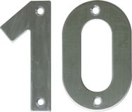 AMIG Huisnummer 10 - massief Inox RVS - 10cm - zilver