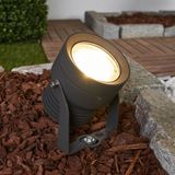 Lucande - Buitenspots - 1licht - Gegoten aluminium, glas - H: 16.9 cm - donkergrijs, helder - Inclusief lichtbron