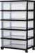 IRIS New Wide Chest ladesysteem - 5 lades x 30L - Kunststof - Zwart/Transparant - Met wielen