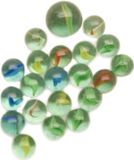 Don Juan Knikkers - glazen kattenogen - 42x stuks - groen