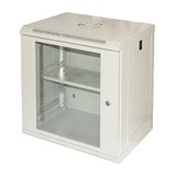 LINK LK1912ULFP 19" 9U Rackkast, Gedemonteerd, Glasdeur, Grijs RAL7035