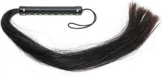 Rimba - Paardenhaar Zweep - Zwart - Rijzweep - Leer