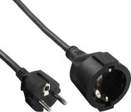 InLine Verlengkabel CEE 7/7 - CEE 7/3, 1 meter, zwart