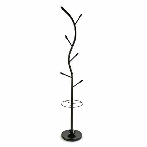 Versa Derby Minimalistisch kledingrek met 6 haken - Zwart - 185x30x30cm