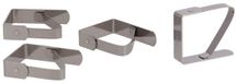 Ger Import Tafelkleed klem - 8x - Kunststof - Wit - 5 x 5 cm