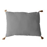 Enjoy Home Kussen met 4 pompons, jute, 50 x 70 cm, grijs