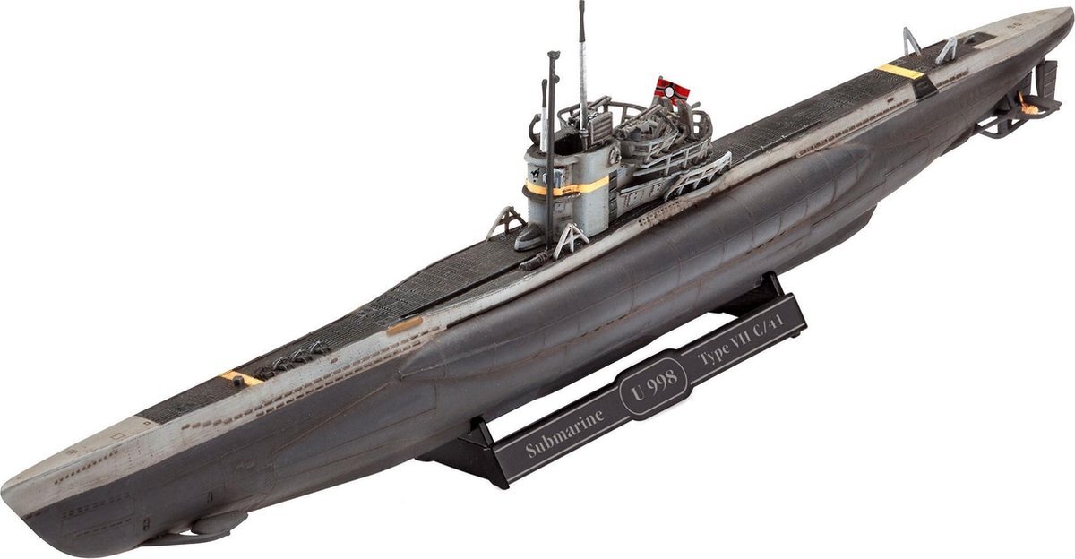 Revell 05154 12 Modellbausatz German Submarine Type VII C/41 im Maßstab 1:350, Level 4, U-Boot, Maßstabsgetreue Nachbildung, Länge 19,2 cm