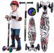 Tobbi-Toys Driewielige loopfiets met LED-verlichting en graffiti-design, verstelbaar voor kinderen