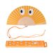 Fisura Houten waaier met oranje ogen, origineel en kleurrijk accessoire, lichtgevende handwaaier met praktische lus, afmetingen: 42,5 x 23 cm