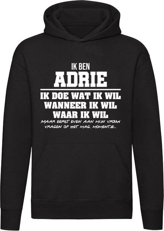 Adrie - Unisex Trui - Zwart - 4XL - Katoen - Grappig Verjaardagscadeau