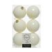 Decoris Kerstballen - 24x st - wol wit - 8 cm - kunststof - mat en glans mix - kerstversiering