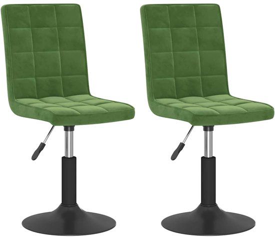 vidaXL Eetkamerstoelen draaibaar 2 stuks fluweel donkergroen