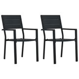 VidaXL Tuinstoelen 4 stuks Hoge-Dichtheid Polyethyleen (HDPE), Staal Zwart
