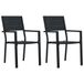 VidaXL Tuinstoelen 4 stuks Hoge-Dichtheid Polyethyleen (HDPE), Staal Zwart