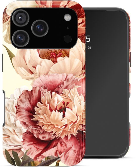Selencia Hoesje - Geschikt voor Apple iPhone 17 Pro - Backcover - Vintage Peony