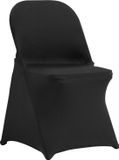 VEVOR Stoelhoezen Gemaakt van Elastisch Spandex voor Klapstoelen, Universeel Passende Stoelhoezen, Afneembare en Wasbare Hoezen, voor Bruiloften, Feestdagen, Pak van 100, Zwart