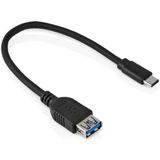 Allteq ALTQ-USBCA-100 USB-kabel USB 3.2 Gen 1 (3.1 Gen 1) 0,5 m USB C USB A 5 Gbit/s Zwart