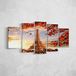 Homemania Eiffeltorenafbeelding, 5 steden en landschappen per woonkamer, meerkleurig, 100 x 3 x 60 cm, HM205PKNV-199, polyester, hout