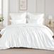 Satin Beddengoedset 200 x 200 cm - Dekbedovertrek en 2 Kussenslopen - Blanc
