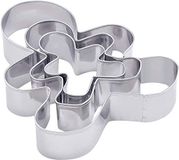 Dr. Oetker Cookie Cutter Set peperkoekmannetje, gemberbread man uitsteekvormen van roestvrij staal, uitsteekvormpjes voor koekjes en fondant in verschillende maten, hoeveelheid: 1 x 3-delige set