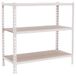 Simon Rack Maderclick Opbergrek met 3 niveaus, van hout, 150 kg, draagvermogen en buigpunt, 1000 x 900 x 300 mm, rek voor zware belasting, garagerek, wit/hout
