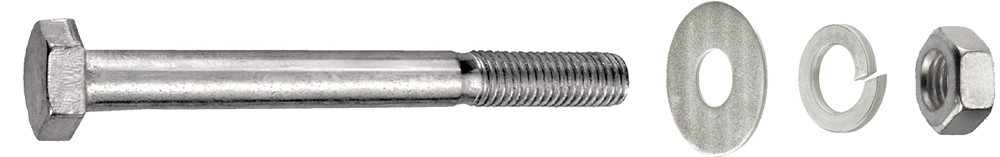 Connex Zeskantschroeven M10 x 90 mm - 6 stuks - zeskant-aandrijving - roestvrij staal - Voor alle constructies - Incl. sluitringen, veerringen & moeren/schroevensortiment / B30265