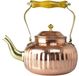 Cu29 Theepot en koper 1.8L handgemaakt met houten handvat