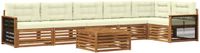 vidaXL - Acacia houten loungeset - Hoek loungeset - Natuurlijk en crème