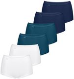 sloggi Dames maxi slip 6 pack Basic+ blauw