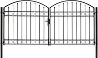 vidaXL Hekpoort ASSEN dubbele deur met gebogen bovenzijde staal 300x125 cm